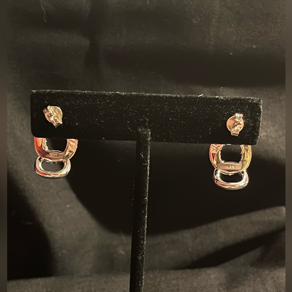 Sterling Sliver. 3 Interlocking Circles Earrings - image 5